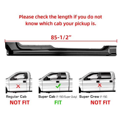 Rust Repair Rocker Panels for 2009-14 Ford F150 F-150 Truck Super Extended Cab