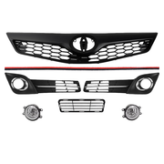 DURAFORCE For 2012-2014 Toyota Camry SE Upper & Lower Grille + Halogen Fog lights 6PCS