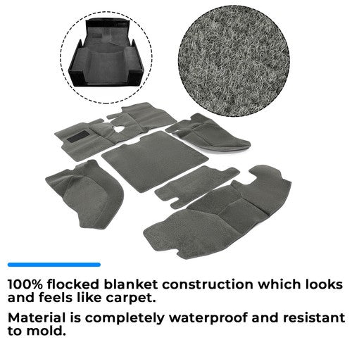 6 Pieces Full Set Carpet Kit Floor Mat Gray for Jeep Wrangler TJ 97 06
