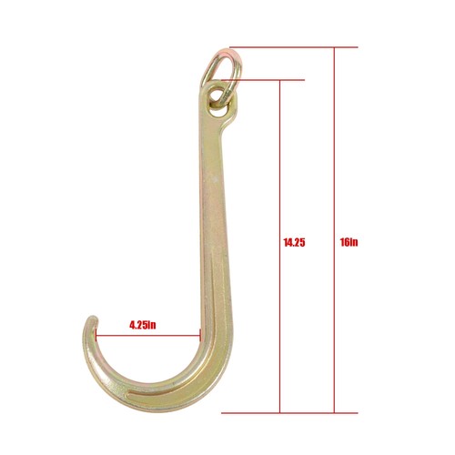 DURAFORCE 1 x J Hook Grade G70 Towing Hooks 15 Inch Roll Back Clevis 5400 Lbs Load Limit