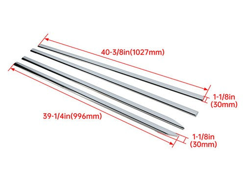 Chrome Body Side Molding Trim for Dodge Ram 1500 Crew Cab 2019-2025