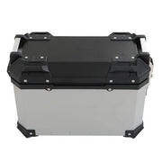 DURAFORCE Silver 36L Motorcycle Side Case Hard Saddlebag Box Trunk Tour with Support Racks