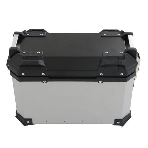 DURAFORCE Silver 36L Motorcycle Side Case Hard Saddlebag Box Trunk Tour with Support Racks
