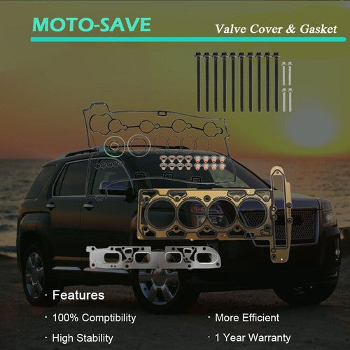 DURAFORCE Head Gasket Bolts Set For 10-17 Chevrolet Equinox 12-17 Buick Verano 2.4L l4