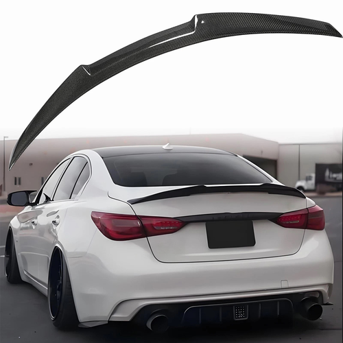 DURAFORCE M4 Style Rear Trunk Spoiler Wing for 2014-2024 Infiniti Q50 Carbon Fiber Style