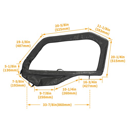 DURAFORCE Left+Right Door Kit Side Windows For Polaris General 1000 Universal Steel Frame