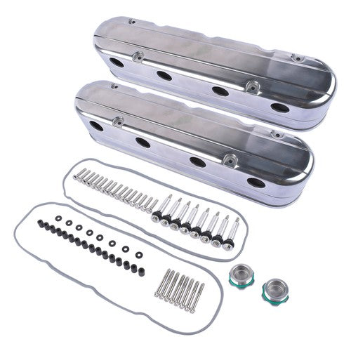 DURAFORCE LS Smooth Cast Aluminum Valve Cover w/Coil Mounts Cover for Chevy GM LS Polished