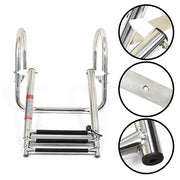 DURAFORCE 3 Steps Ladder Stainless Steel in-Board Telescoping For Marine Boat Yacht New
