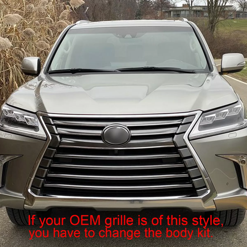 FIT 2016-2021 Lexus LX570 Luxury Grill Front Upper Grille w/ Chrome Sport Style