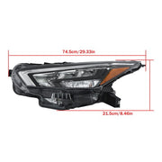 DURAFORCE Chrome For Nissan Versa 2020-2021 Left Side Headlight Replacement Clear Lens LED