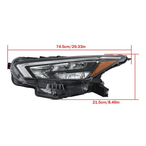 DURAFORCE Chrome For Nissan Versa 2020-2021 Left Side Headlight Replacement Clear Lens LED