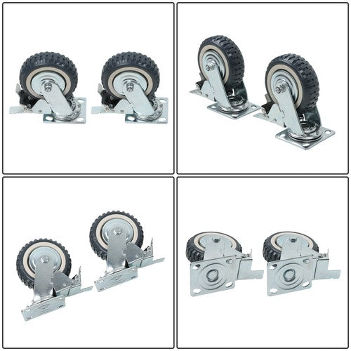 DURAFORCE Four 6 Grey PU Inclined Wheel Polyurethane Universal Wheels