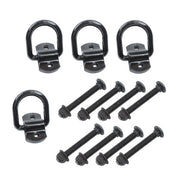 DURAFORCE 1/2" Heavy Duty Bolt-On Forged D Ring,12000Lbs Break Strength (Pack of 4) Black