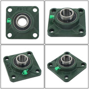 DURAFORCE 6Pcs UCF205-16 Pillow Block Flange Bearing 1" Bore Solid Base Self Aligning