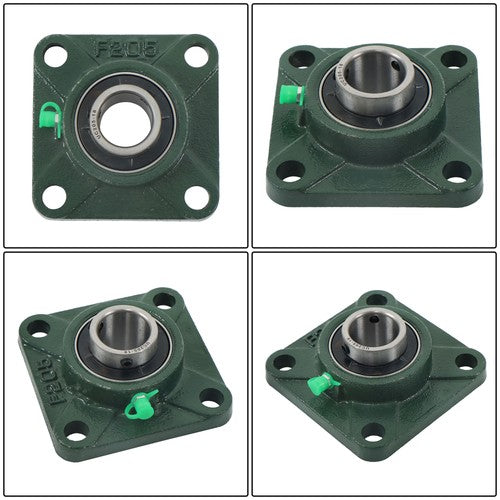 DURAFORCE 6Pcs UCF205-16 Pillow Block Flange Bearing 1" Bore Solid Base Self Aligning