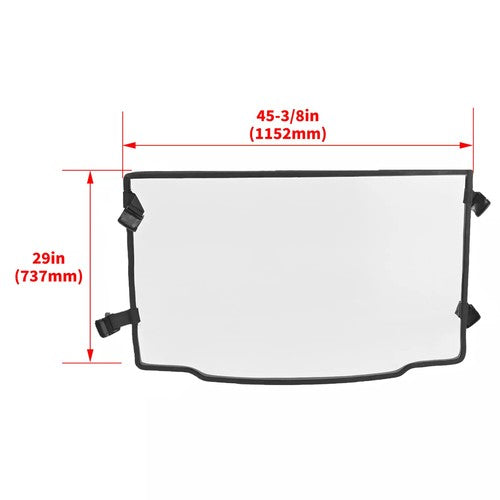 DURAFORCE Full windshield Clear For Polaris Ranger 500/570 Midsize Profit Cage 2015-2023
