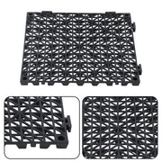 DURAFORCE 55PCS 12x12" Interlocking Drainage Floor Tiles Modular Interlocking Tile Black