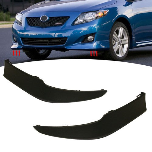 DURAFORCE Pair Front Bumper Valance Spoiler Lip Body Kit For 2009-10 Toyota Corolla S XRS