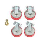 DURAFORCE 4 Pack Swivel Caster Wheels 6" × 2" Polyurethane 4800Lbs (2 Swivel & 2 Rigid)