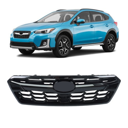 DURAFORCE Plastic Front Upper Grille Grill w/Chrome Molding For Subaru Crosstrek 2018-2020