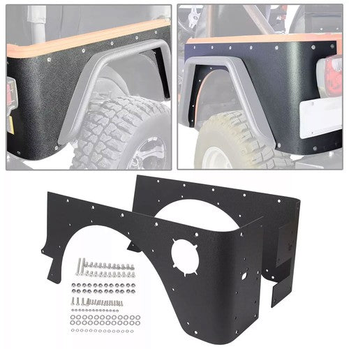 DURAFORCE Rear Corner Rocker Guard Body Armor Powder Coated For 1997-2006 Jeep Wrangler TJ