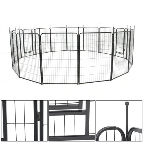 DURAFORCE 16 Panels 40 x 27 inch Dog Playpen Crate Fence Pet PlayPen Exercise Cage