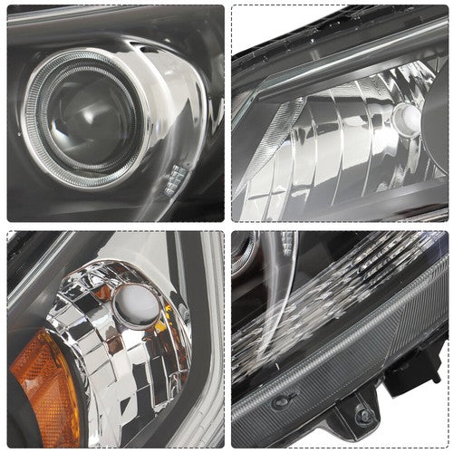 DURAFORCE Pair For Honda Accord 2013-2015 Headlights Replacement Halogen W/O LED DRL Set