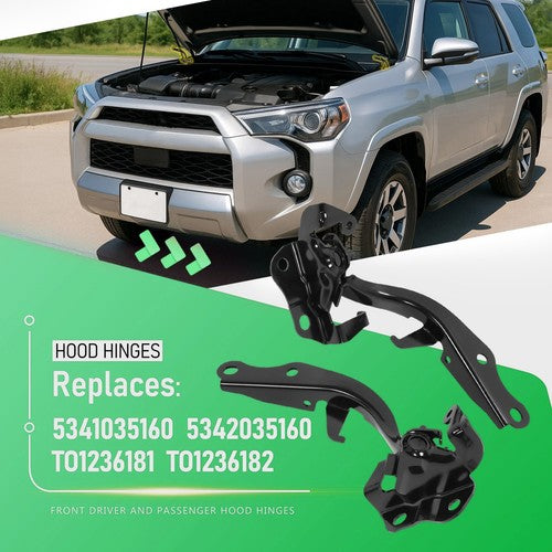 DURAFORCE Hood Hinge Kit Fits 2010-2024 Toyota 4Runner 2pcs Driver & Passenger Side