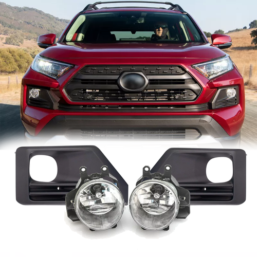 DURAFORCE For 2019-2024 2021 Toyota Rav4 Adventure Adv Bumper Fog Lights Lamp Pair w/Bulbs