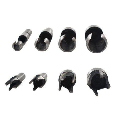 DURAFORCE 8X Carbon Steel Wood Plug Hole Cutter Dowel Maker Cutting Shank Drill Bit Set