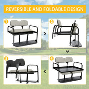 DURAFORCE Rear Flip Seat For Pre-1994 EZGO Marathon Golf Cart Folding Seat Off-White