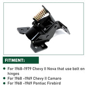 DURAFORCE Driver Side Lower Door Hinge LH For 68-79 Chevy Nova, Camaro, Pontiac Firebird