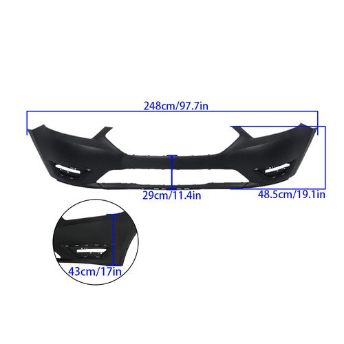 DURAFORCE 2013-2019 For Ford Taurus Black Plastic Front Bumper Cover DG1Z17D957AAPTM