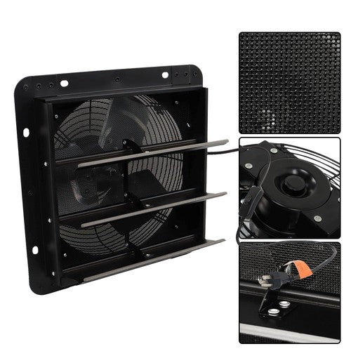 DURAFORCE Wall Mounted 10" Shutter Exhaust Fan With Switch & Insect Mesh Low Noise 980 CFM