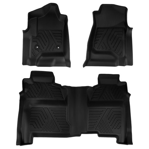 DURAFORCE Car Floor Mats Liner for Chevy Silverado Sierra Crew Cab 14-19 Front & 2nd Row
