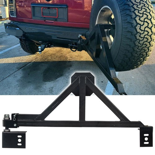 DURAFORCE Rear Spare Tire Carrier Rack with Drop Down Option Steel for Hummer H2 2003-2009