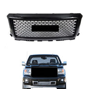 DURAFORCE For GMC Sierra 1500 2014 2015 Front Hood Mesh Grill Glossy Black Plastic Durable