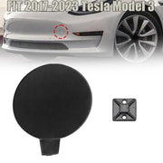 DURAFORCE Black Front Bumper Tow Hook Cover Cap For 2017-2023 Tesla Model 3 108417300E