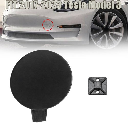 DURAFORCE Black Front Bumper Tow Hook Cover Cap For 2017-2023 Tesla Model 3 108417300E