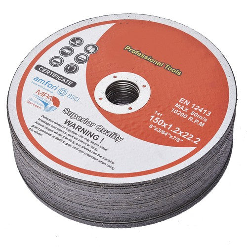DURAFORCE 25 Pack 6"x.045"x7/8" Cut-off Wheel - Metal & Stainless Steel Cutting Discs