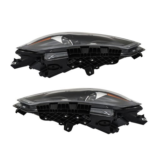 DURAFORCE Fit For Dodge Dart 2013-2016 LH+RH Headlights Replacement Halogen Black Housing