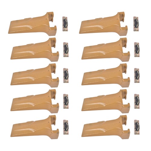 DURAFORCE 10 Pack Bucket Teeth with Flex Pins Yellow V17SYL V17PN Fits for Backhoe Loader