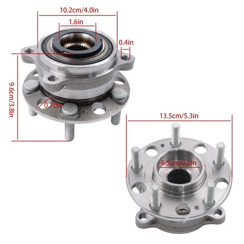 DURAFORCE 2pc For Hyundai Santa Fe Sport XL 2015-2018 Front Wheel Hub Bearing Assembly