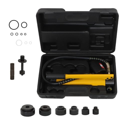 DURAFORCE Hydraulic Knockout Punch Driver 10 Ton 1/2" to 2" With 6 Dies Tool Kit