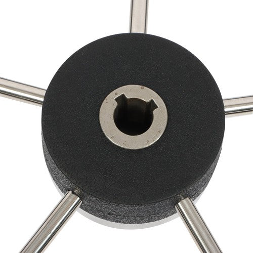 DURAFORCE NEW 5 Spoke 13-7/8 Inch Stainless Steel Yach Steering Wheel with PU Foam（Black）