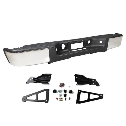 DURAFORCE Chrome Steel Rear Bumper Fit For Chevy Silverado GMC Sierra 1500 07-13 Pickup