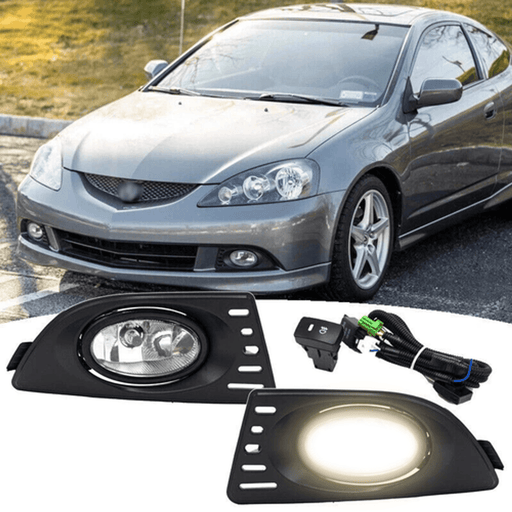 DURAFORCE Front Bumper Clear Fog Lights Lamps Pair w/wiring for 2005-2007 for Acura RSX