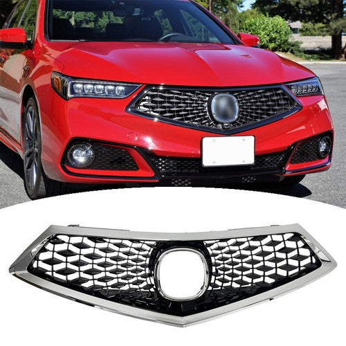 DURAFORCE Front Bumper Chrome Grille Grill Assembly for 2018-2020 for Acura TLX