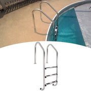 DURAFORCE 3-Step Stainless Steel Swimming Pool Stairs w/ Non-Slip Footstep For In-Ground