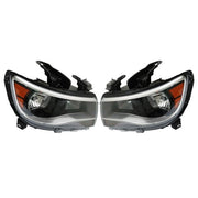 DURAFORCE Headlights Black Fit For Chevy Colorado 2015-2022 Halogen Projector LH & RH Pair